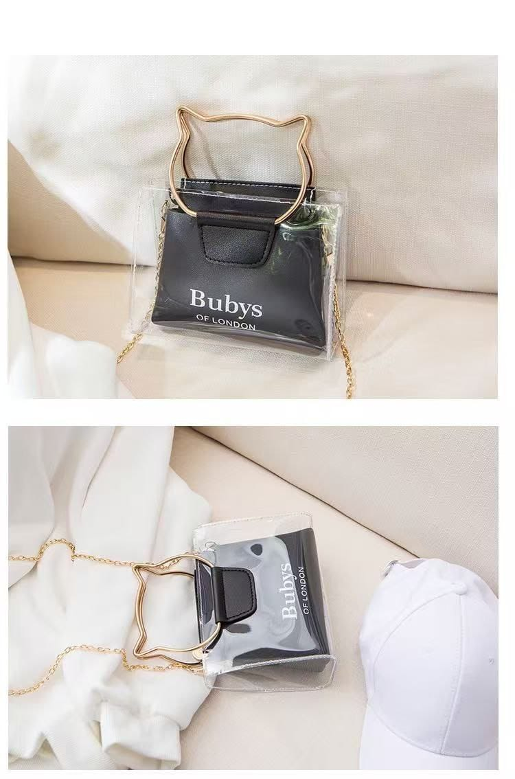 A. Cartera de Gatitos Transparente GW-5 🐱✨ 3.0