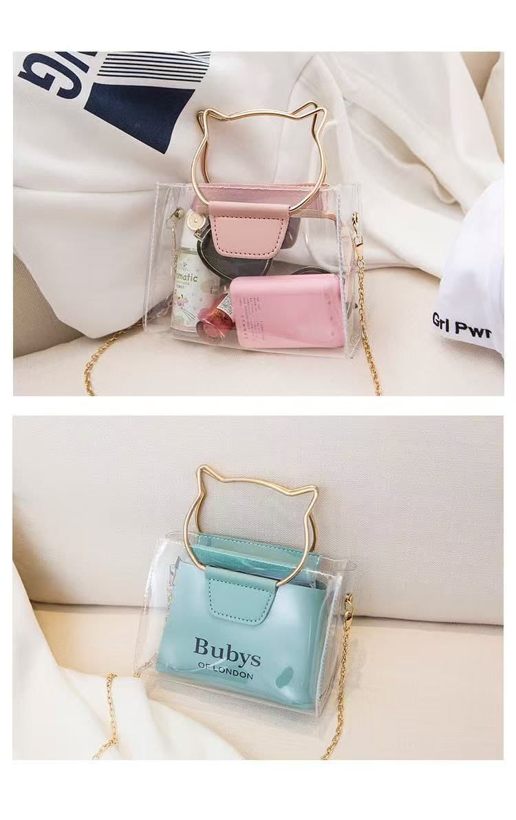 A. Cartera de Gatitos Transparente GW-5 🐱✨ 3.0