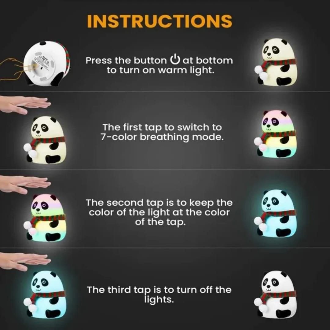 Lampara Recargable Osito Panda Milticolor 9.0 JUGUETES