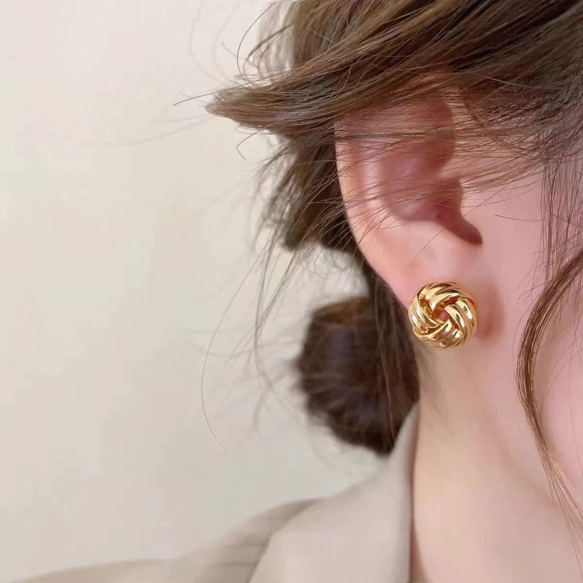 Aretes Chunky, COBRE BAÑADO 18K - ALTA CALIDAD - B1