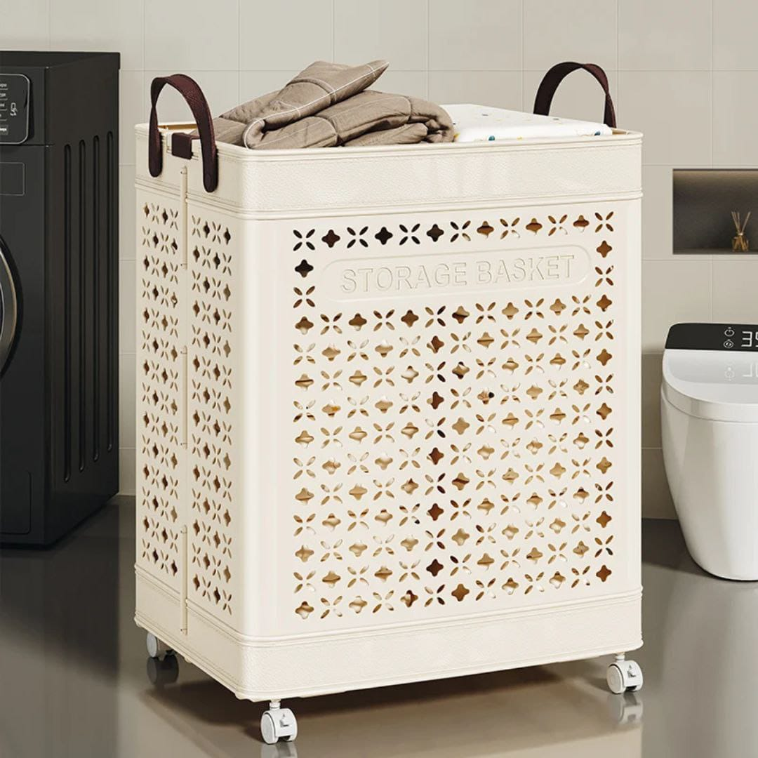 Cesta Plegable con Ruedas para Ropa HOGAR