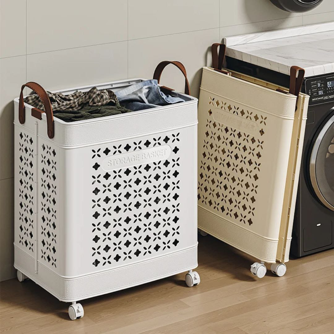 Cesta Plegable con Ruedas para Ropa HOGAR