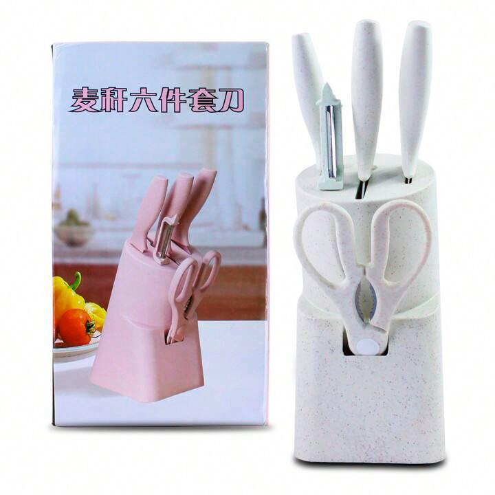 CUCHILLO CON BASE CAJA ROSA 7.0 COCINA