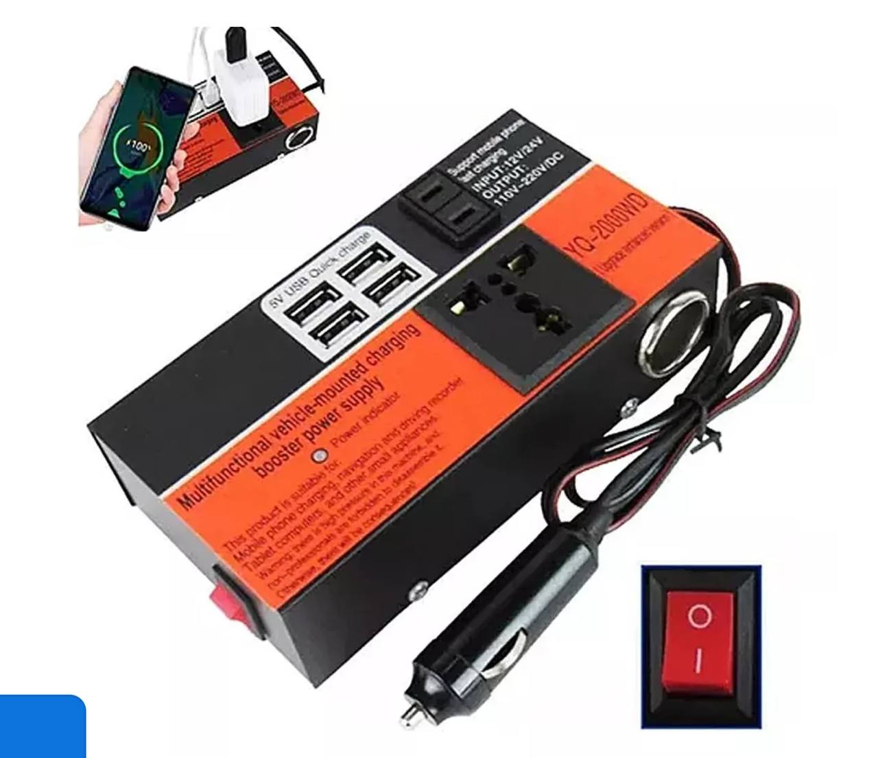 INVERSOR DE VOLTAJE 12V/24V A 220V - 15.0 VEHICULOS