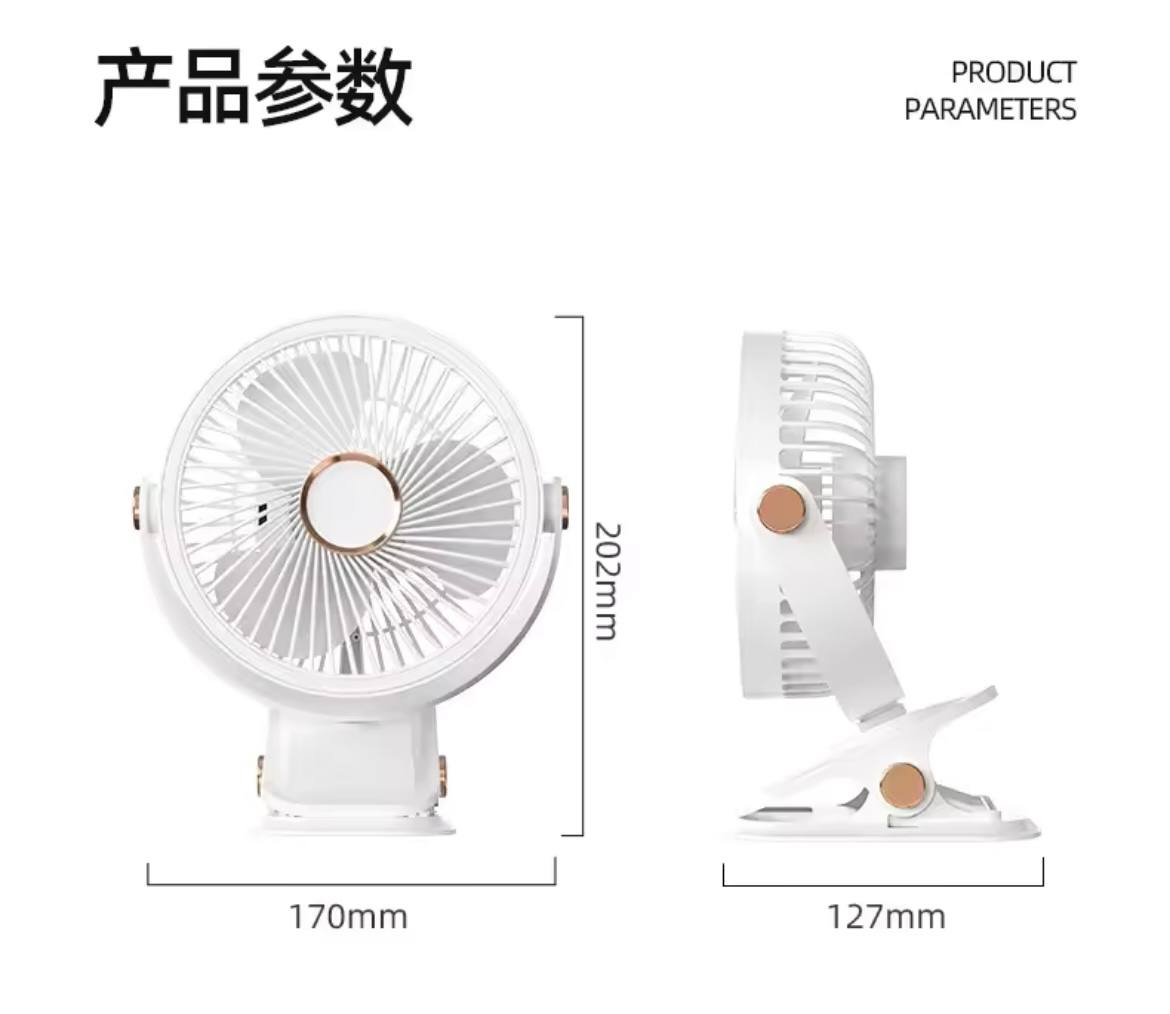 VENTILADOR RECARGABLE CON PINZA 5.0 HOGAR