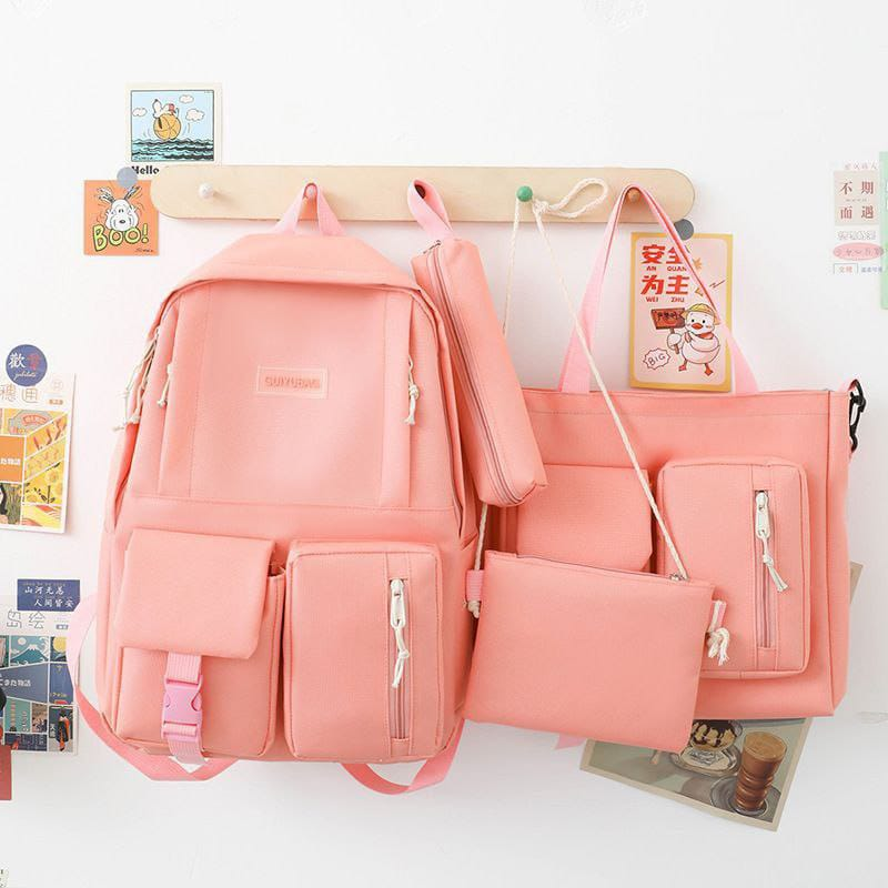 🎒 SET PREMIUM DE MOCHILAS DE LONA (4 PIEZAS)