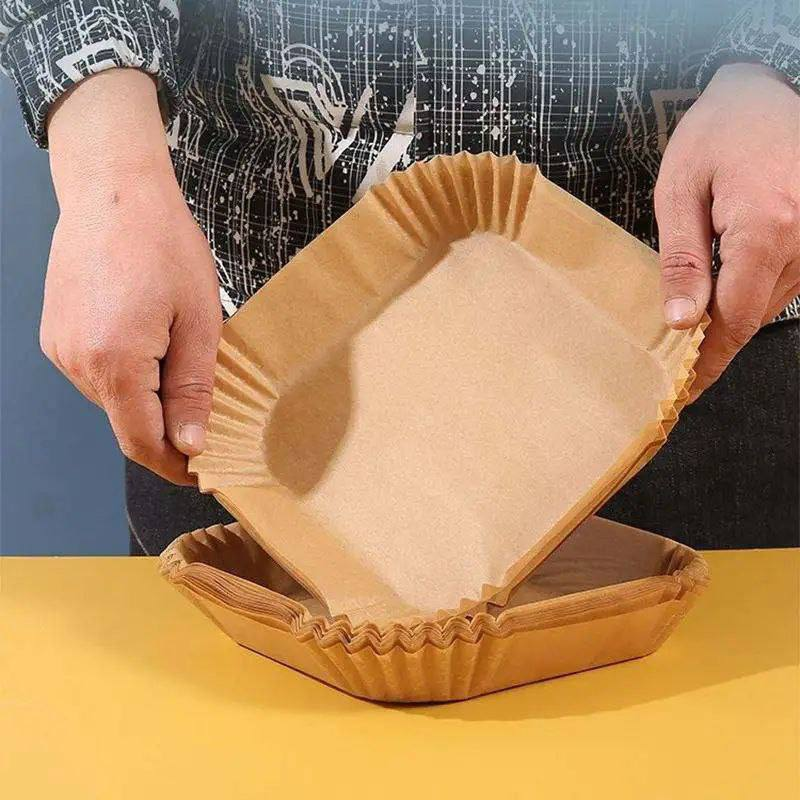 🍟 BANDEJAS CUADRADAS DE PAPEL PARA AIR FRYER 13.0 - COCINA-