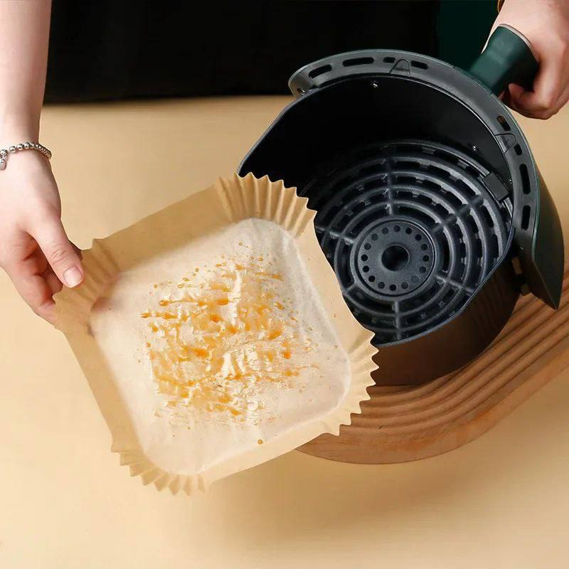 🍟 BANDEJAS CUADRADAS DE PAPEL PARA AIR FRYER 13.0 - COCINA-