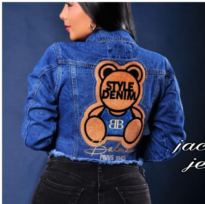 Chaqueta en Jean con Diseño R 1 ROPA DE MUJER