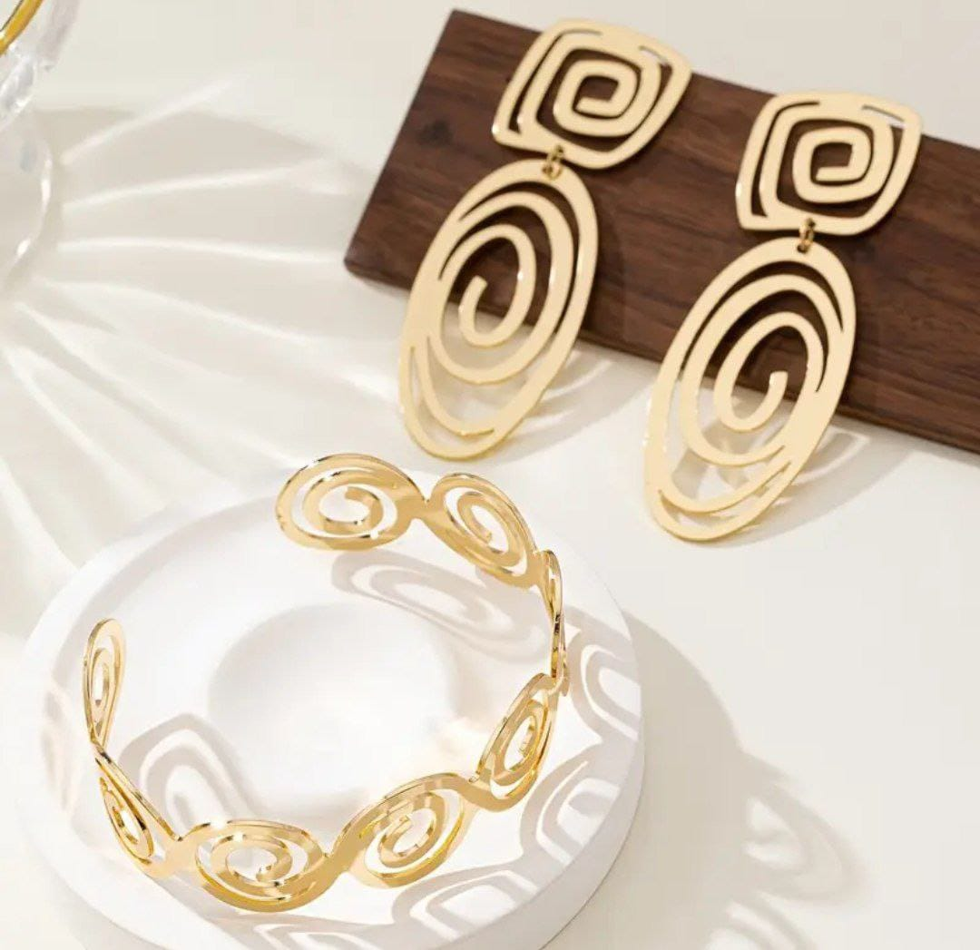 JUEGO DE PULSERA CON ARETES ORO GOLDFIELD B2