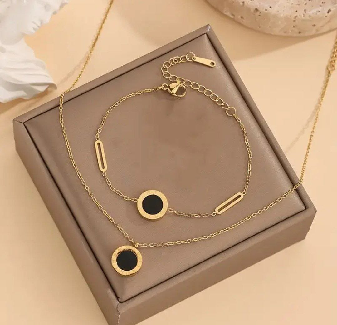 JUEGO DE PULSERA CON COLLAR EN ACERO B2