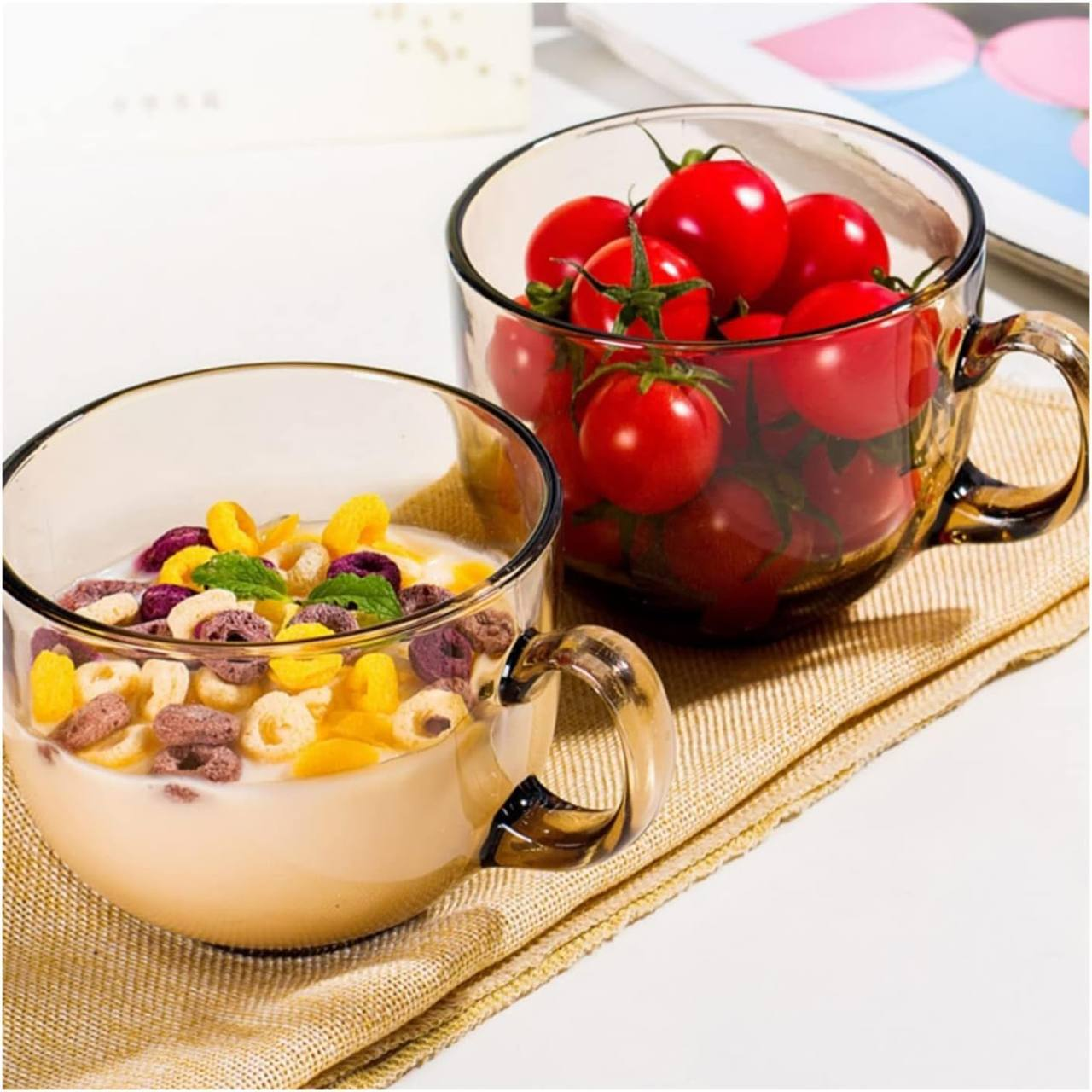 Juego de Cocina Elegante (2 Tazones + 2 Tazas de Cristal) 1.0 COCINA