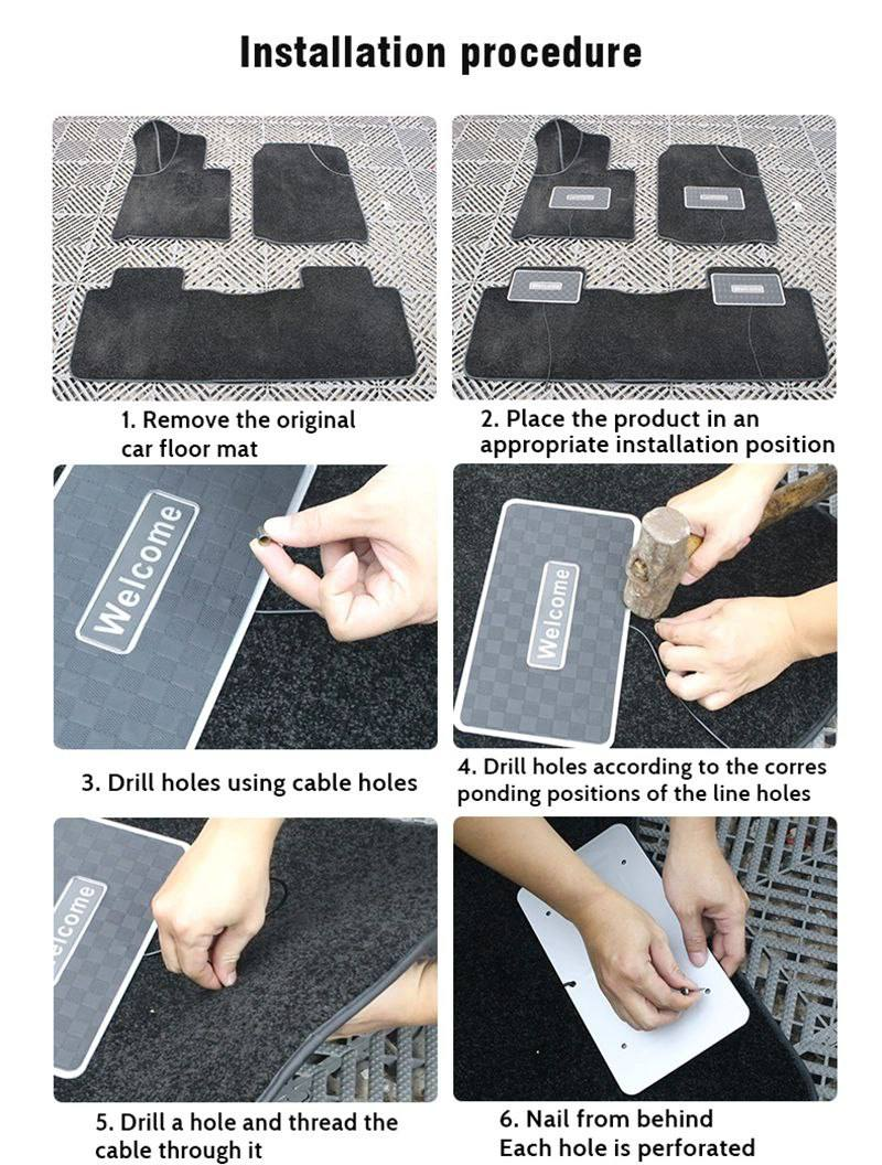 Alfombrillas LED 2 Piezas para Auto