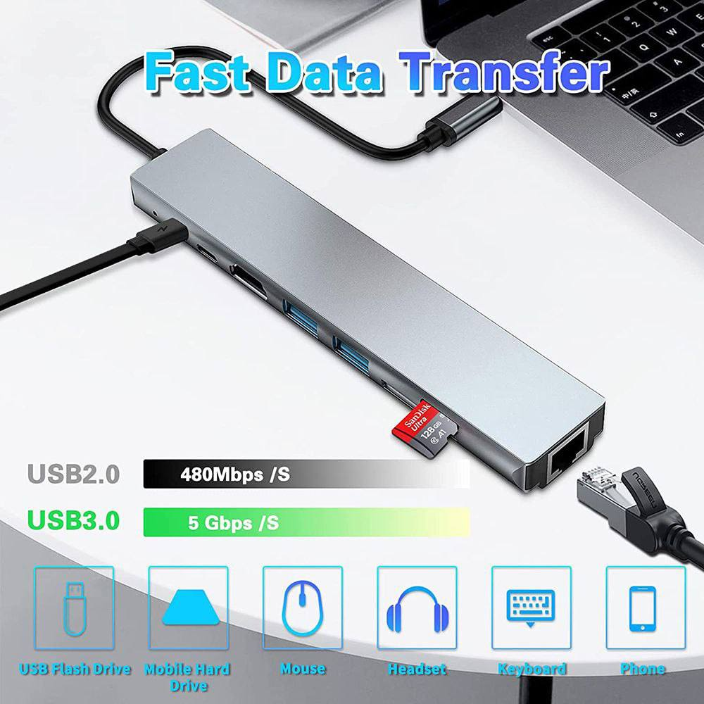 Adaptador USB-C 8 en 1 13.0 TECNOLOGIA