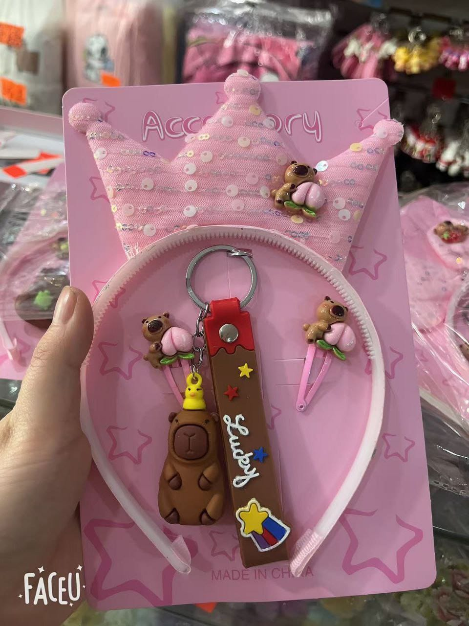 Set de Vinchas con llavero Kawai