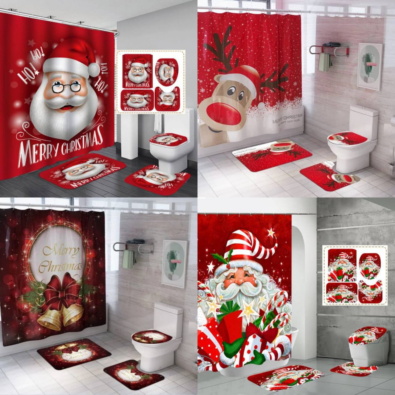 Set de Baño con Diseño Navideño (4 piezas) 13.0 NAVIDAD