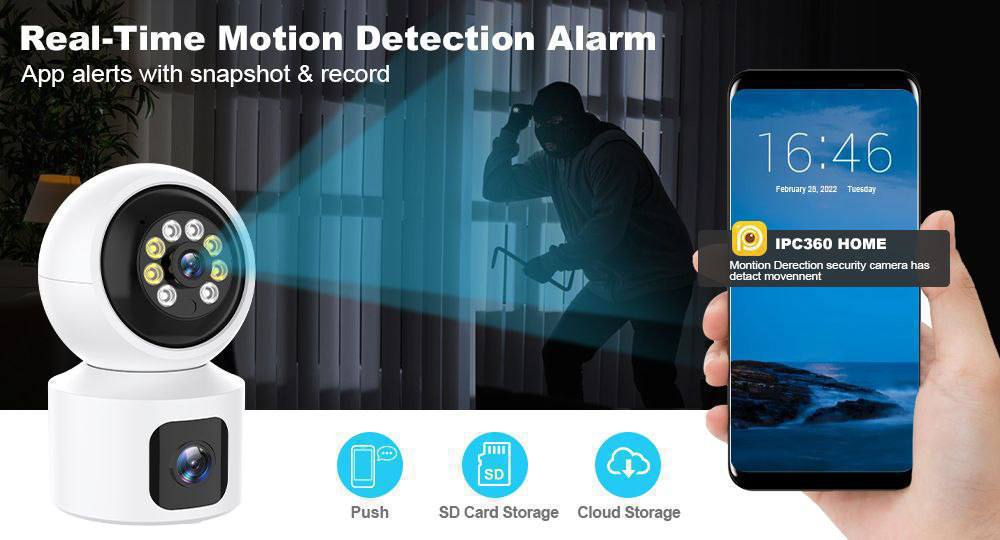 Cámara WiFi Doble Lente 4K 8MP 14.0 TECNOLOGIA