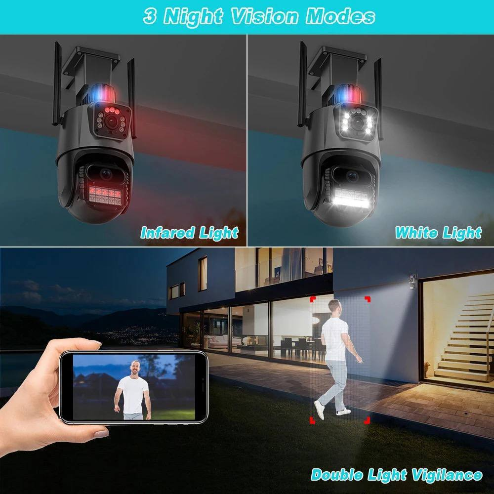 Cámara WiFi Doble Lente para Exteriores V380 Pro 14.0 TECNOLOGIA