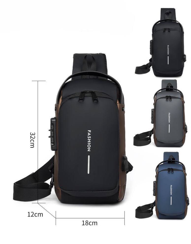 Bolso Cruzado Unisex con USB 1.0