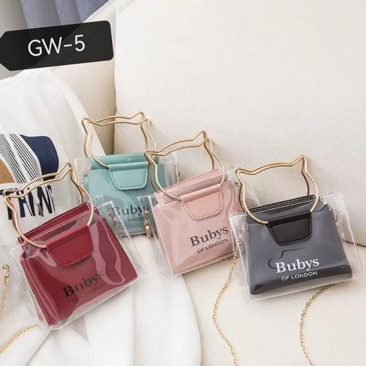 A. Cartera de Gatitos Transparente GW-5 🐱✨ 3.0