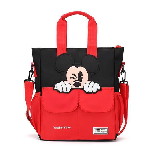 A. Cartera/Bolso Bicolor (Rojo/Negro) con Kuromi & Mickey 🎒⚡ 3.0