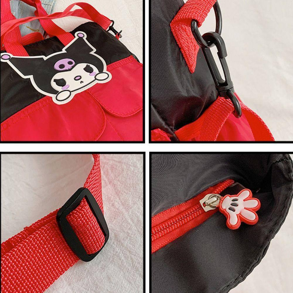 A. Cartera/Bolso Bicolor (Rojo/Negro) con Kuromi & Mickey 🎒⚡ 3.0