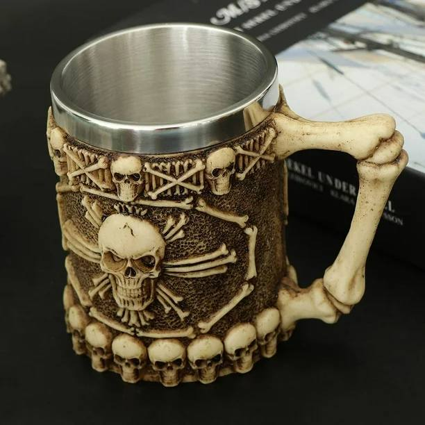 Vaso de Calavera de Acero Inoxidable M002  8.0 COLECCIONABLE