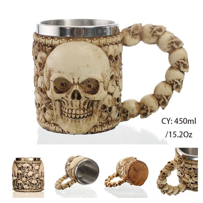 Vaso de Calavera de Acero Inoxidable  M003  8.0 COLECCIONABLE