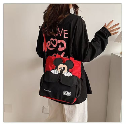 A. Cartera/Bolso Bicolor (Rojo/Negro) con Kuromi & Mickey 🎒⚡ 3.0