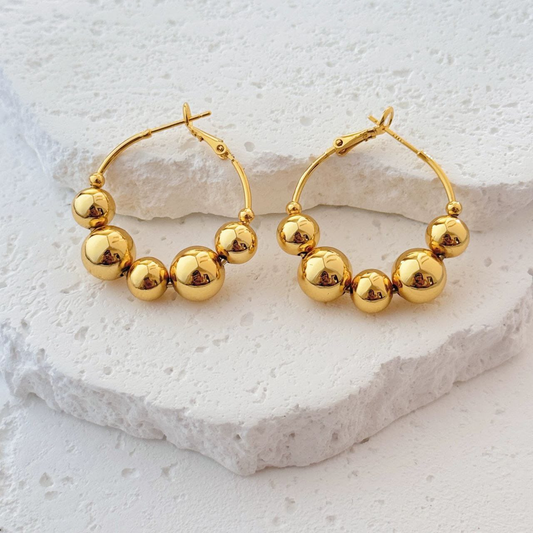 Aretes Chunky, COBRE BAÑADO 18K - ALTA CALIDAD  - B1
