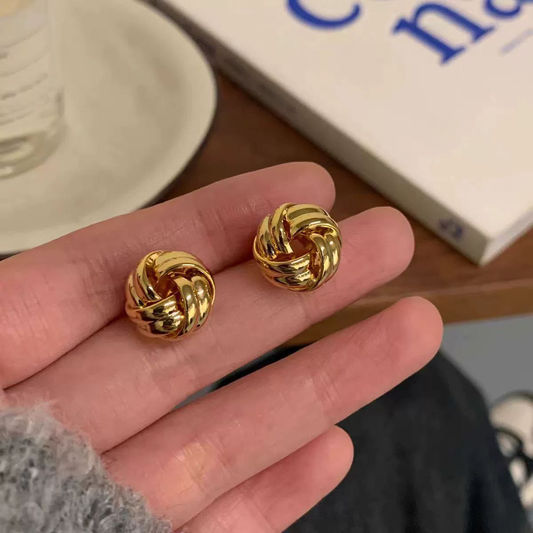 Aretes Chunky, COBRE BAÑADO 18K - ALTA CALIDAD  - B1