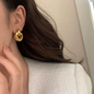 Aretes Chunky, COBRE BAÑADO 18K - ALTA CALIDAD  - B1