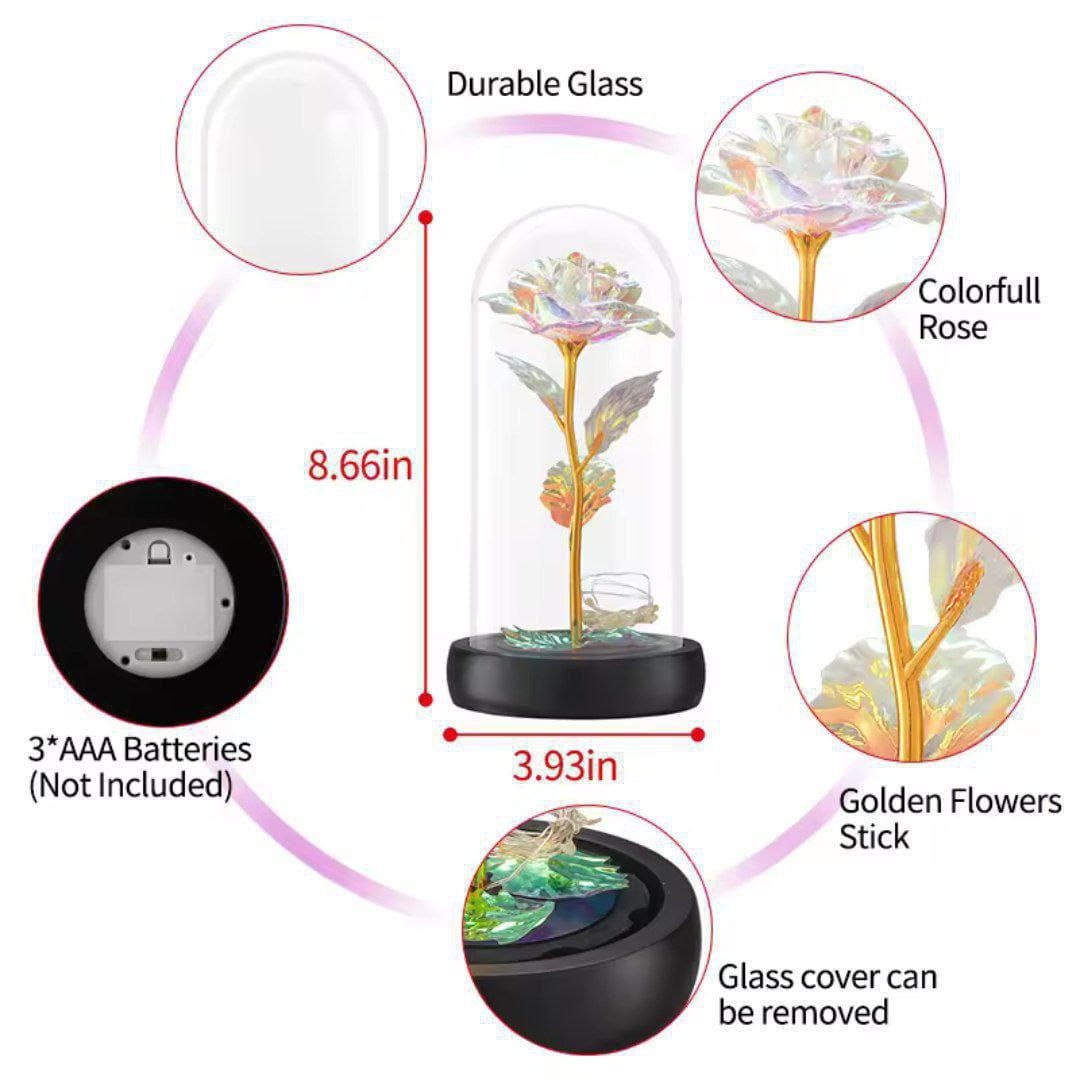 Rosa Eterna con Luz LED - Modelo JS-273 10.0  HOGAR