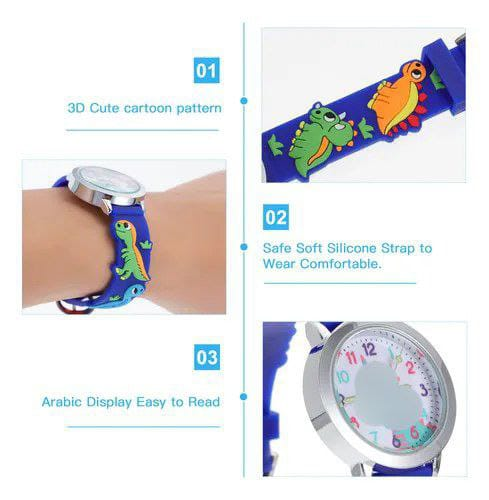 Reloj Infantil en diseño de Dinosaurio 10.0  JUGUETES
