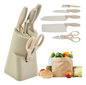 CUCHILLO CON BASE CAJA ROSA  7.0  COCINA