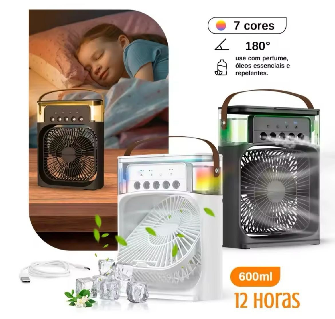 🌬️ VENTILADOR HUMIDIFICADOR PORTÁTIL 600ML 5.0  HOGAR