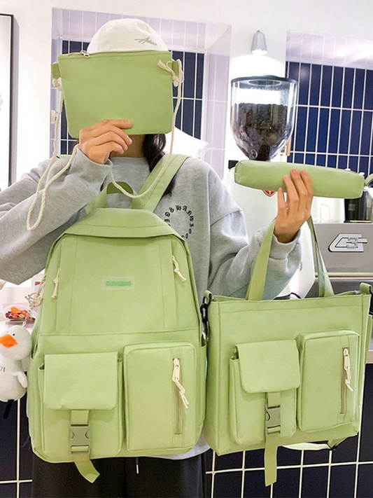 🎒 SET PREMIUM DE MOCHILAS DE LONA (4 PIEZAS)