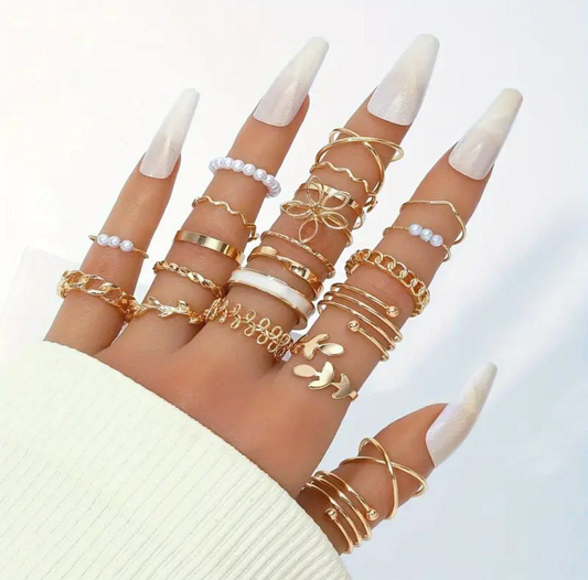 JUEGO DE 20 ANILLOS ORO GOLDFIELD  R2