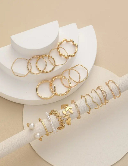 JUEGO DE 20 ANILLOS ORO GOLDFIELD  R2