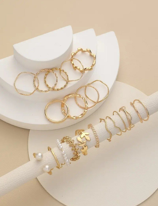 JUEGO DE 20 ANILLOS ORO GOLDFIELD  R2