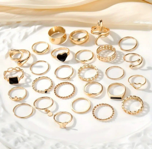 J- SET DE 27 ANILLOS ORO GOLDFIELD  R2