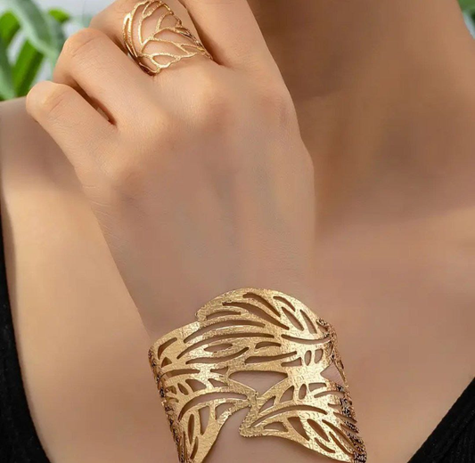 JUEGO DE PULSERA CON ANILLO  DE ORO GOLDFIELD R2