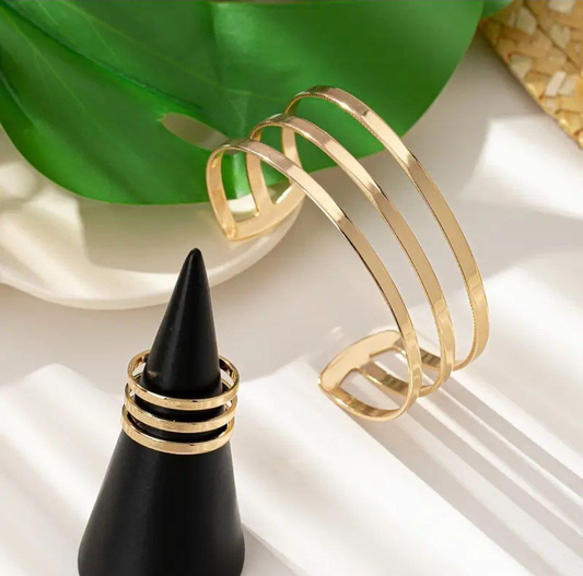 JUEGO DE PULSERA CON ANILLO ORO GOLDFIED B2