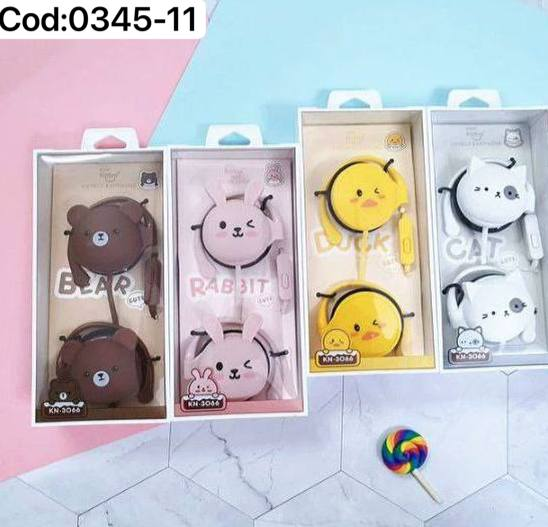 Auriculares con cable para niños (modelos: patito, osito, conejito).  13.0 TECNOLOGIA