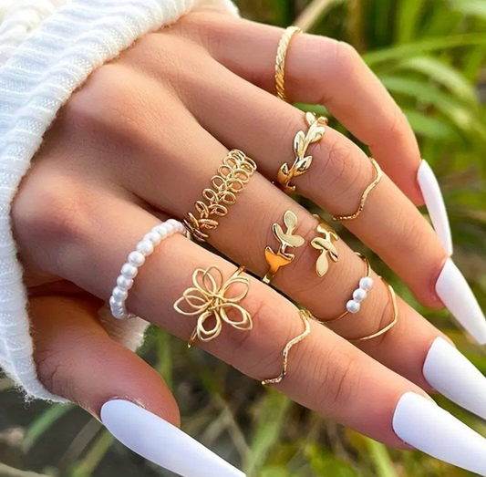 SET DE 10 ANILLOS GOLDFIED  B2