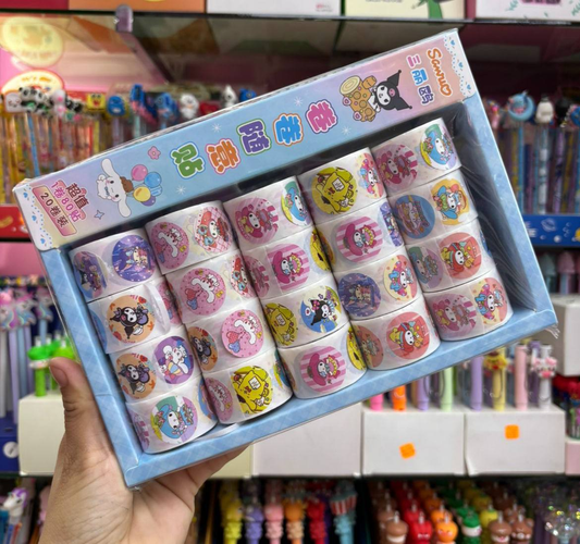 Caja de 20 rollos de Stickers 8.0 PAPELERIA