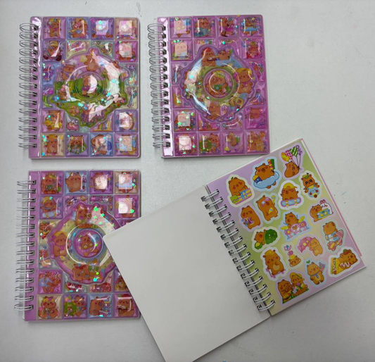 Cuaderno pasta de agua con  Stikers Grandecitos  8.0