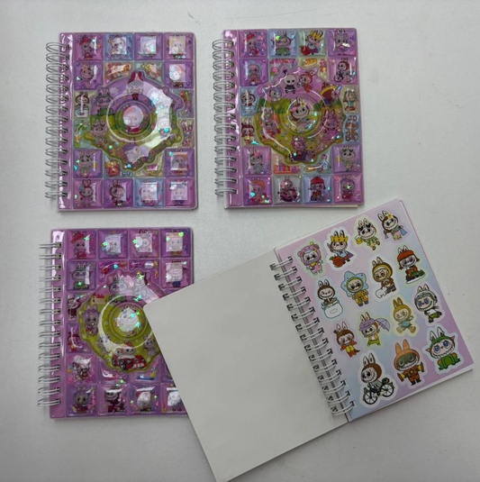 Cuaderno pasta de agua con  Stikers Grandecitos  8.0