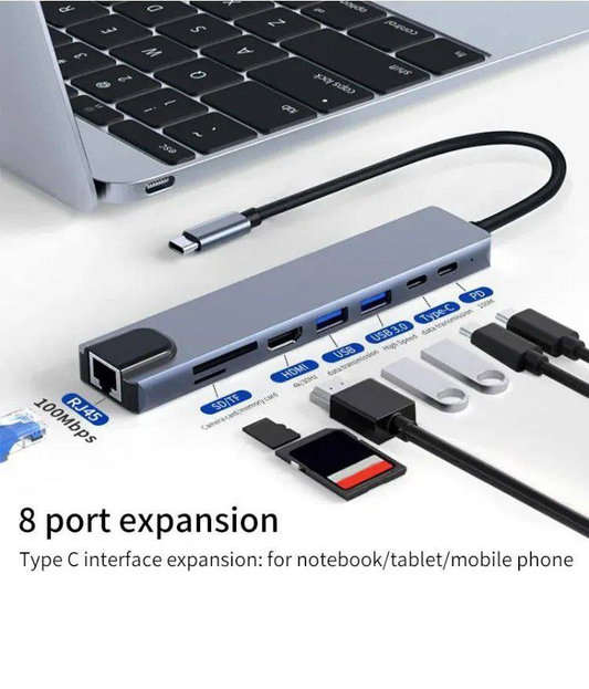 Adaptador USB-C 8 en 1  13.0 TECNOLOGIA