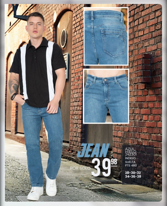 Pantalon Jean Azul Hielo R5 CABALLERO